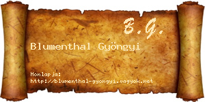 Blumenthal Gyöngyi névjegykártya