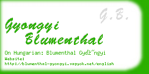 gyongyi blumenthal business card